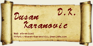 Dušan Karanović vizit kartica